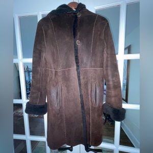 Blue Duck Chocolate Brown Shearling Coat Size S